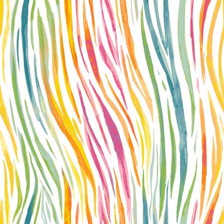 Studio E - All Big Things Start Small - Rainbow Zebra - 1/2 YARD CUT