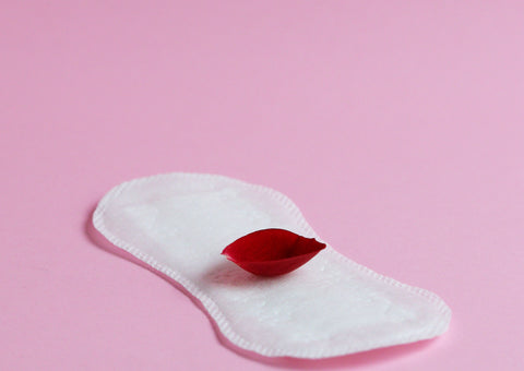 image of a menstrual pad with some blood 