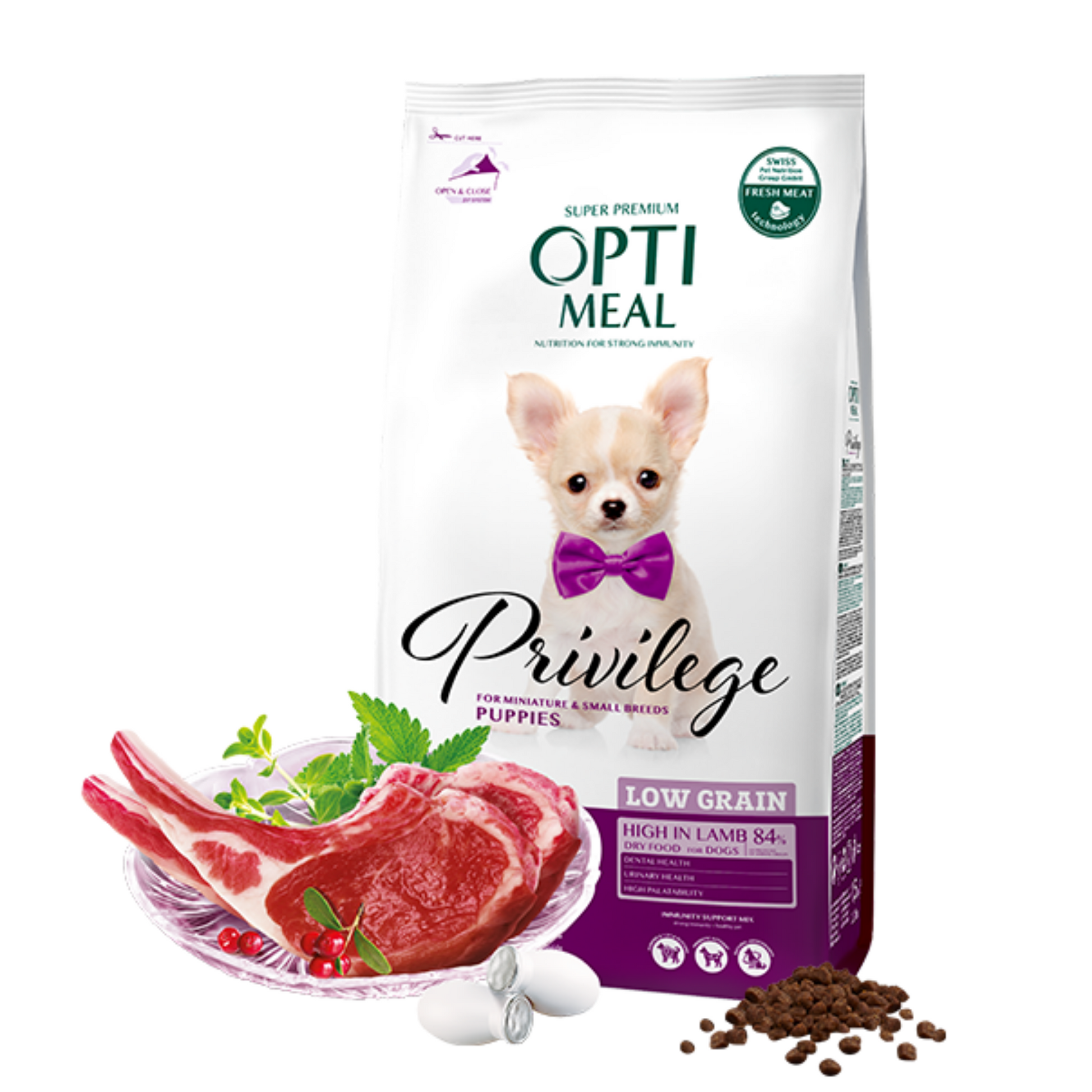 OPTIMEAL Low Grain Dry Dog Food high in Lamb for puppies of miniature ...