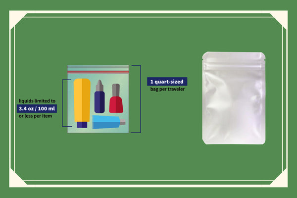 A simple 1-quart Ziploc bag can work well to store all your toiletries. If  you