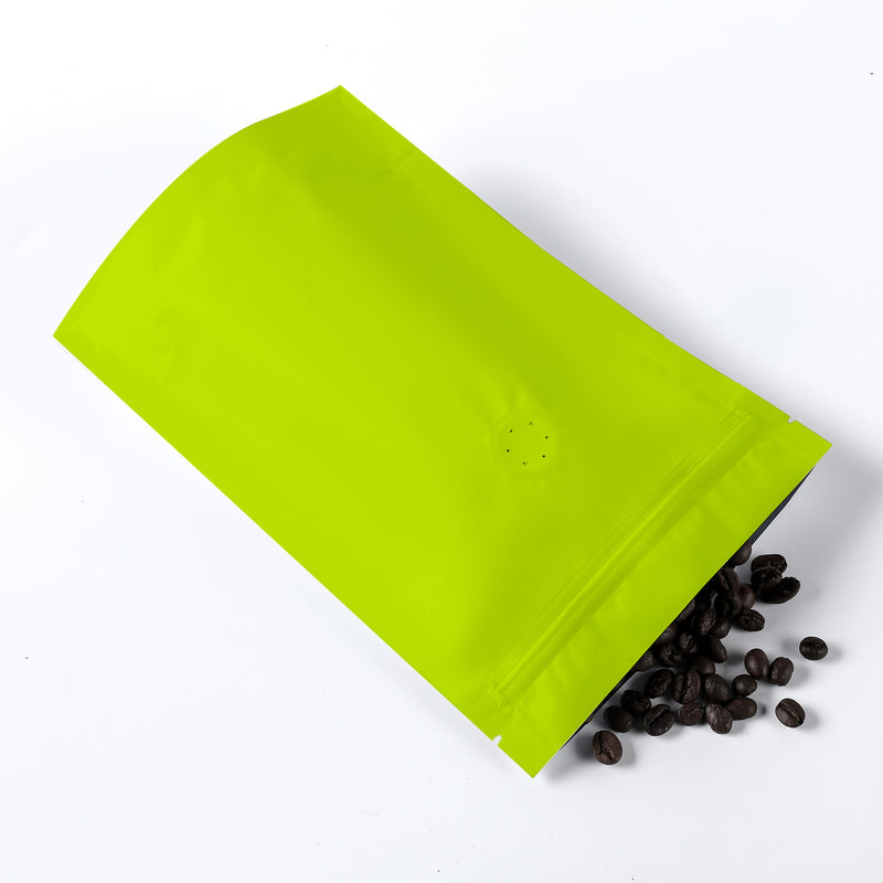 QQ Studio® Matte Pistachio Green Mylar Foil StandStrong™ Coffee Valve Bags
