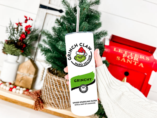 Grinch Latte Christmas Beer Can Glass Tumbler: Custom Tumblers and