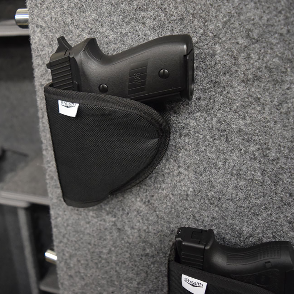 Stealth Compact Velcro Pistol Holster  Attaches to Gun Safe Carpeting 