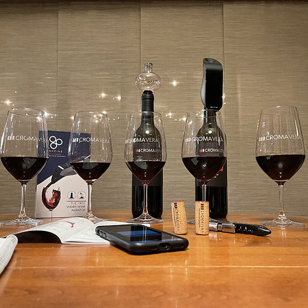 All five pours of Cabernet Sauvignon at various levels of aeration for testing of the Aveine smart aerator..