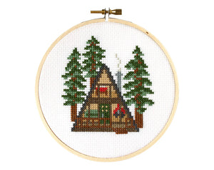 A-Frame Cabin Cross Stitch Kit - Salt & Ash Soap Co
