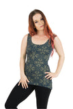 Dragonfly Tank with Gold Jewel Lotus Print
