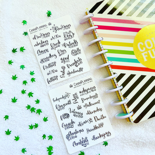 WeedDays Style 1 Hand-Lettered Day of the Week Stickers *Retiring Desi –  CannaPlanning