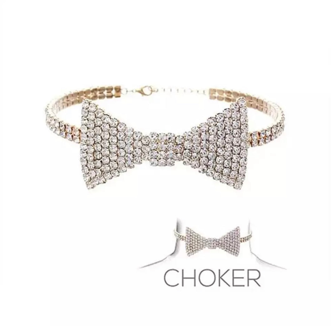 gold bow choker