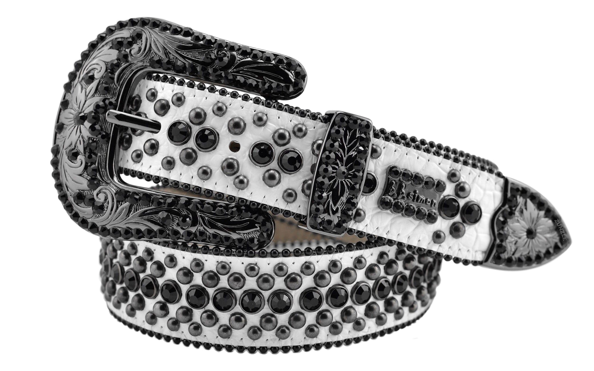 B.B. Simon Kish White Sky Aurora Belt - Zunzle