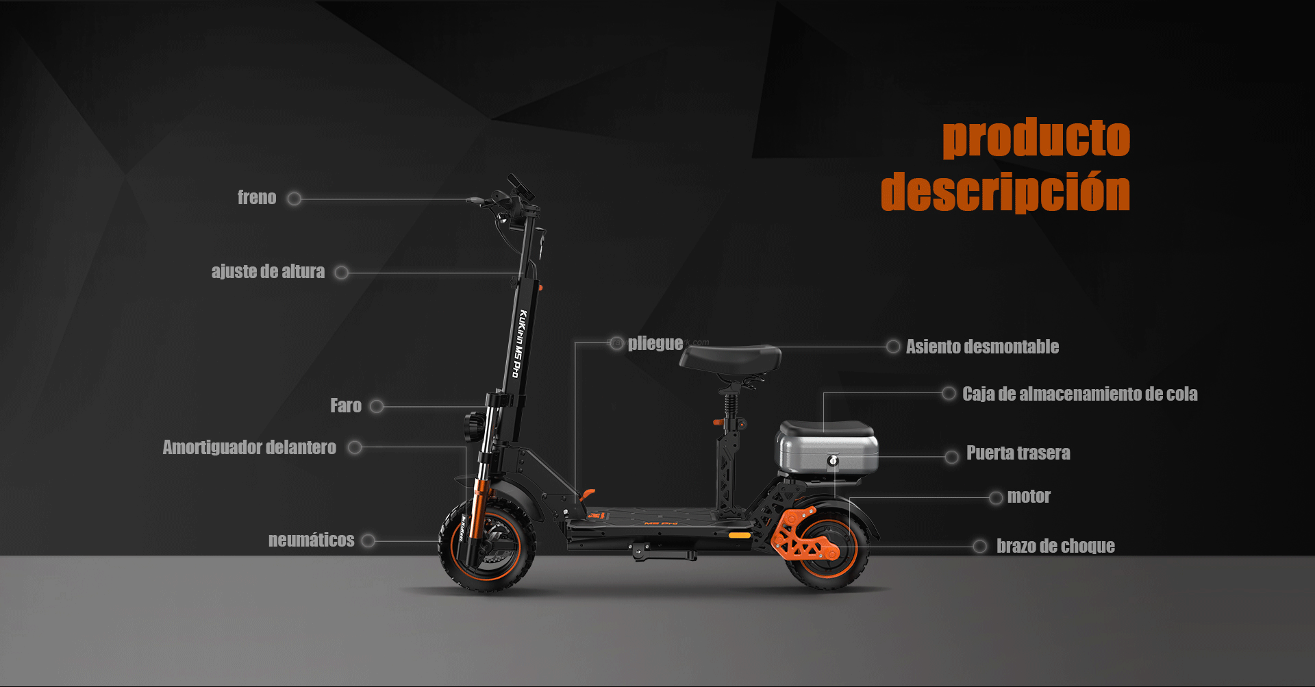 KugooKirin M4 PRO | Trottinette Électrique 500W 864WH | Vitesse Maximale 45 km/h | Autonomie 90 km | Freins à Disque