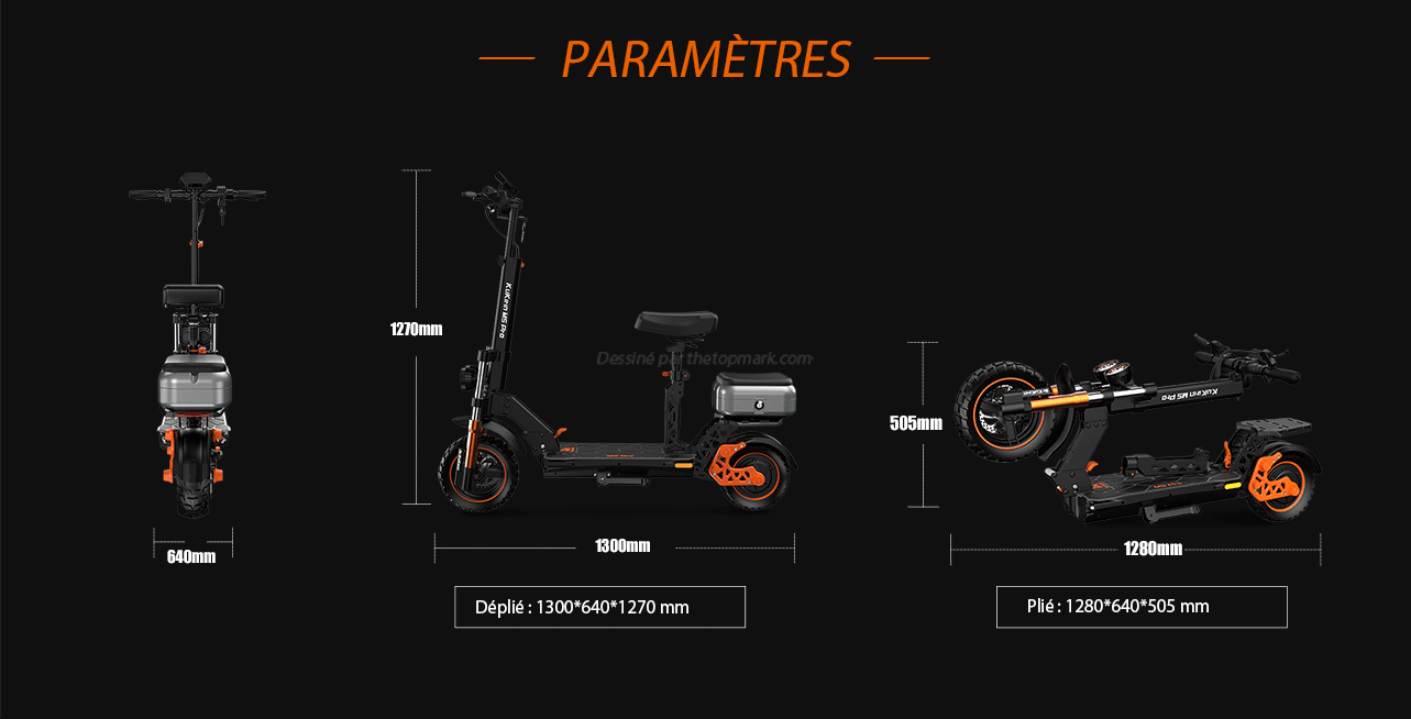 KugooKirin M4 PRO | Trottinette Électrique 500W 864WH | Vitesse Maximale 45 km/h | Autonomie 90 km | Freins à Disque