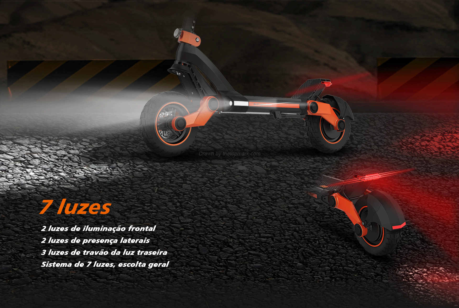 KugooKirin G3 - Scooter Elétrica de 1200W com Bateria de 720WH