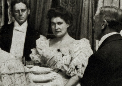 Cather at a dinner party in New York City in honor of Mark Twain's 70th birthday. C. 1905, The Willa Cather Archive, University of Nebraska-Lincoln.