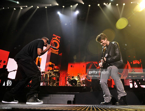 Getty Images, Jay-Z and John Mayer perform at Madison Square Garden on September 11, 2009 in New York City. Exclusive (Photo by Kevin Mazur/WireImage)