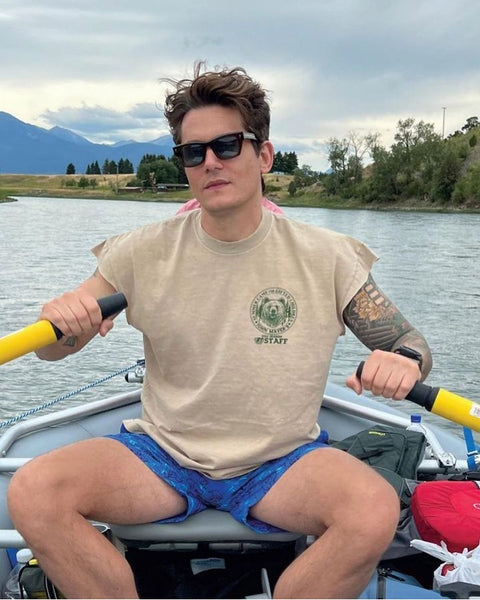 John Mayer rowing a boat in Andy Cohen's Daddy Diaries Published 9 May 2023