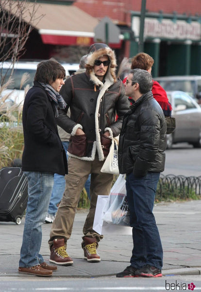 John Mayer, Andy Cohen, and Ricky Van Veen in New York City in the West Village, December 2010 