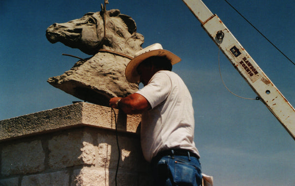 Rawlyn Richter My Dad Working on Horse Heads on our Ranch Spring 2005