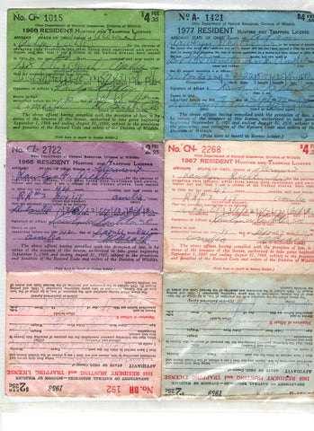 Rawlyn Richter Sr.'s Ohio Hunting License 1977 Olive Branch Road