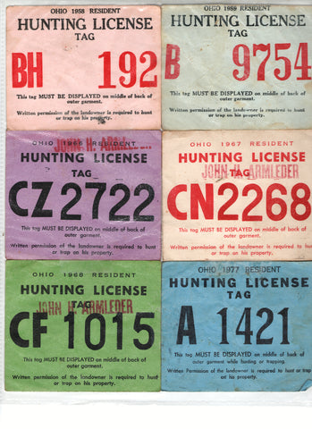 Rawlyn Richter Sr.'s Ohio Hunting License 1977 Olive Branch Road