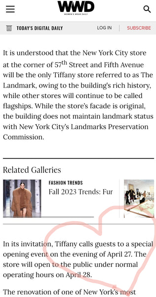 Tiffany's Landmark Reopening 