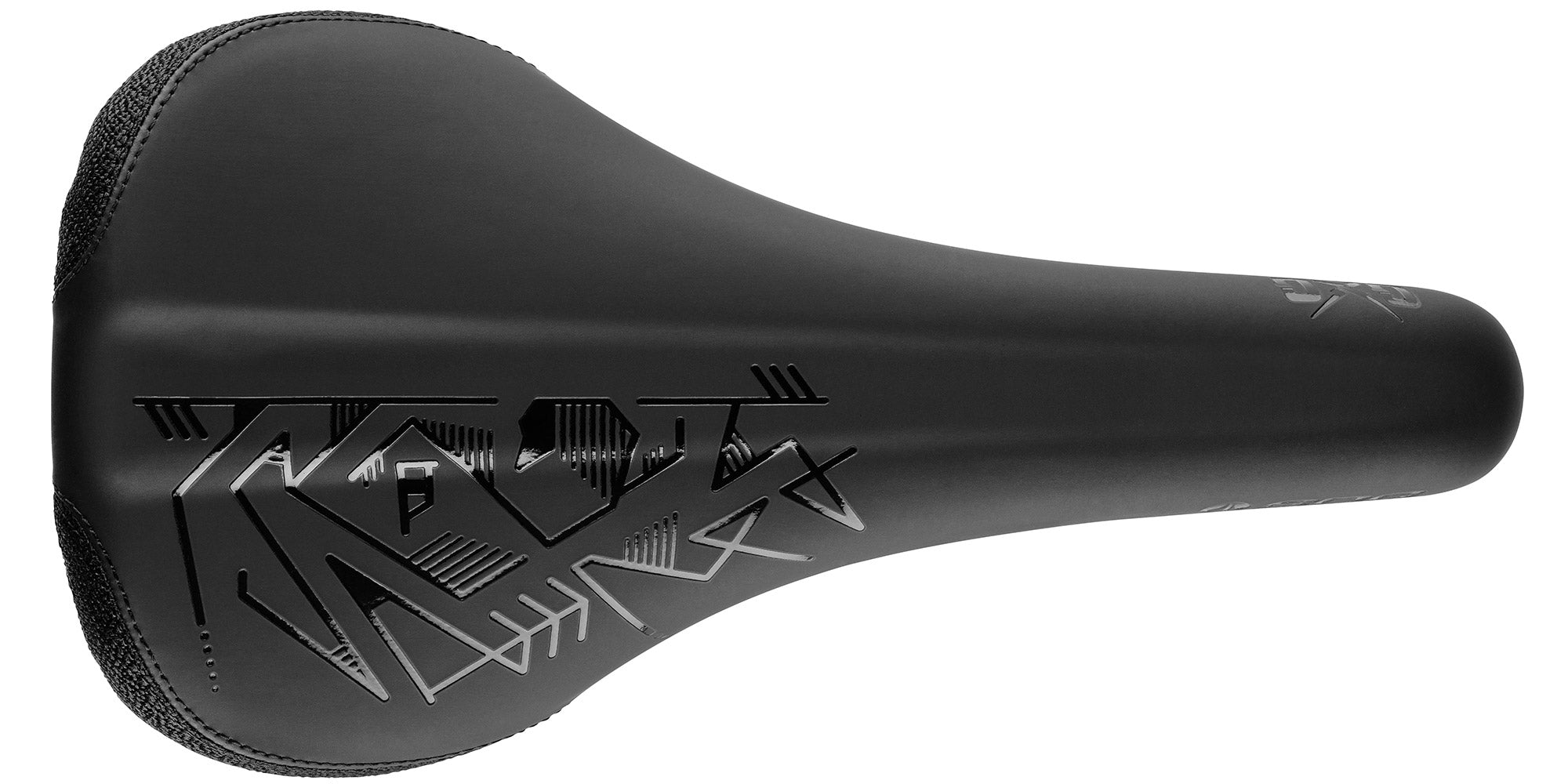 An Image of Yoann Barelli's Signature Lion Decal mountain bike saddle from Guerilla Gravity.