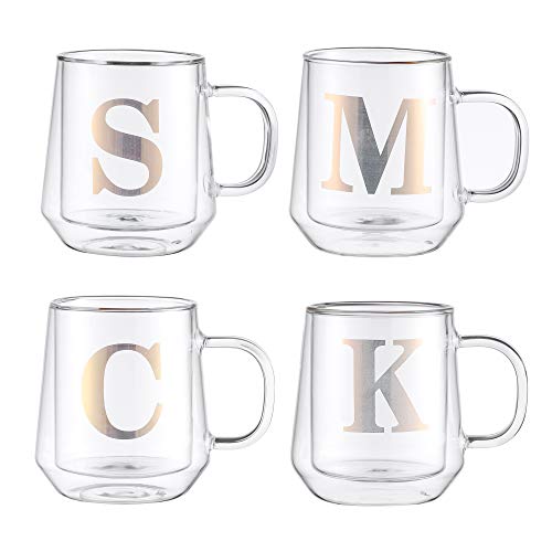 Preppy Block Monogram Glass Coffee Cup With Lid & Straw – solillydesignco