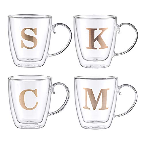 HyperSpace Monogram Double Wall Glass Coffee Mug, Latte Cup, Insulate –  Millennium Crystals