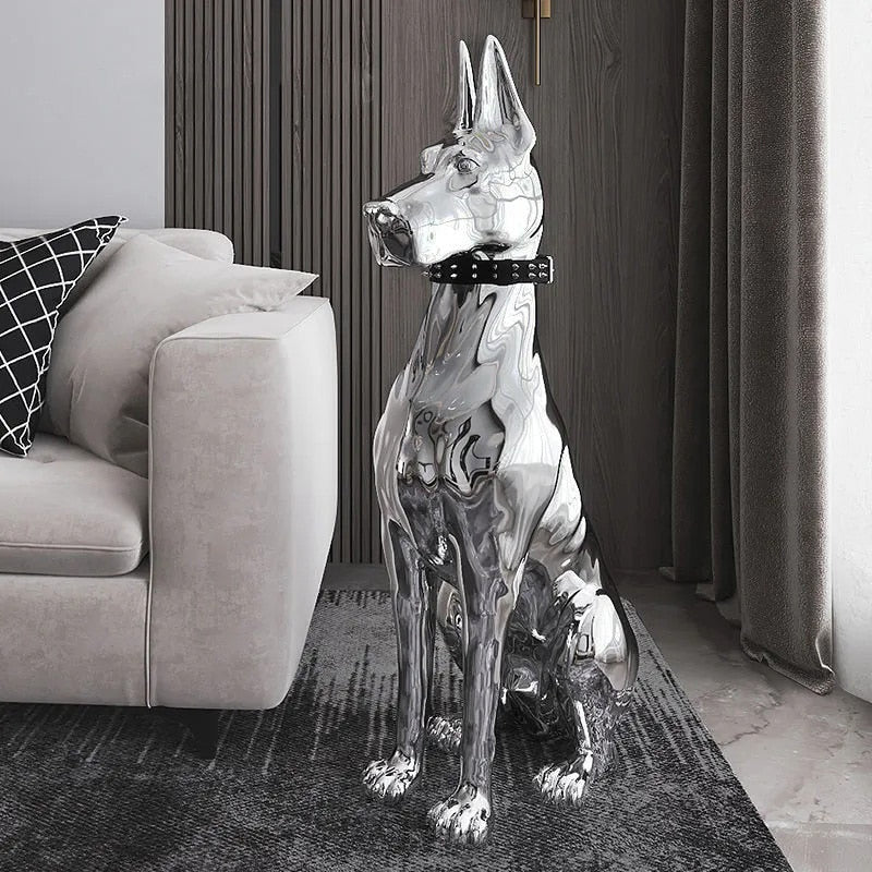 ArtZ® Electroplated Doberman Dog Statue – ArtZMiami