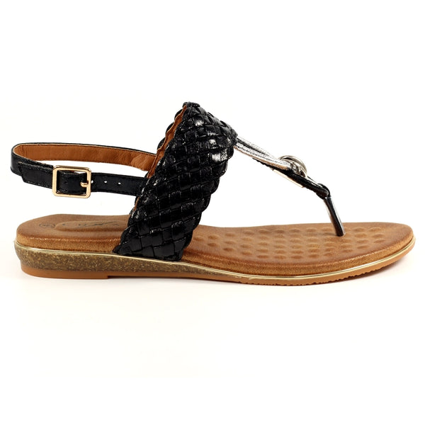 Lunar Fleur Black Sandal - Ladies Sandals from Lunar Shoes UK