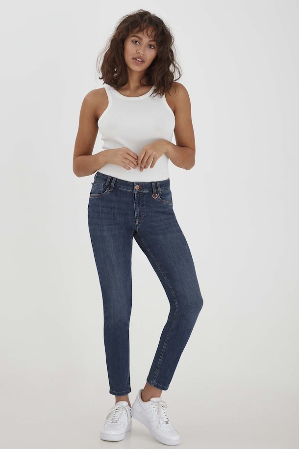 PULZ Anna Mid Waist Skinny Jean Dark Denim – Paperdoll