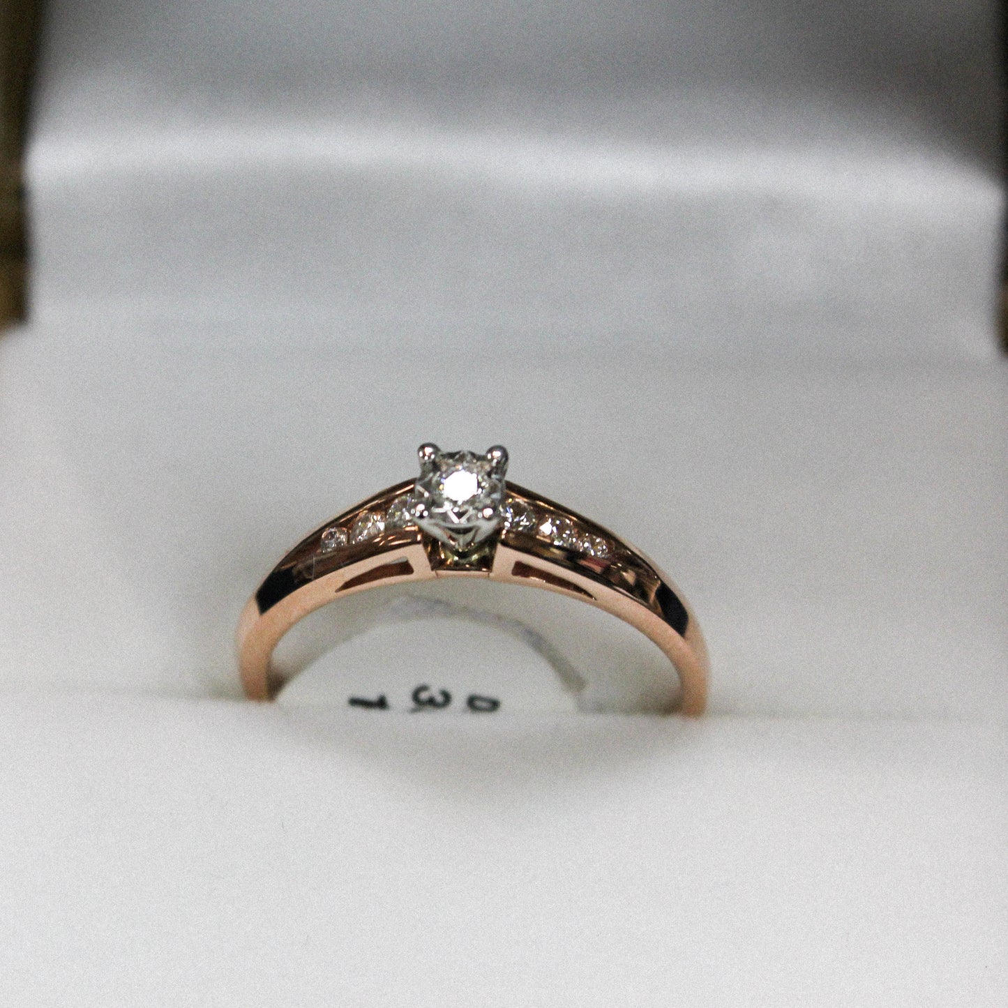 Rose Gold & White Gold Diamond Ring | 10k