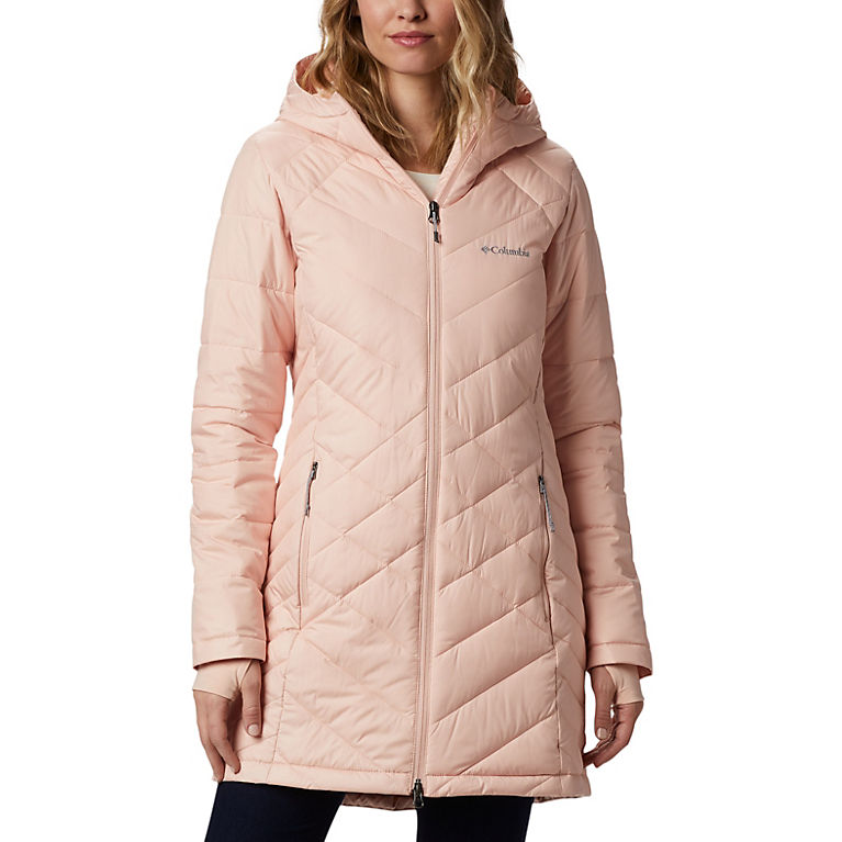 columbia women's plus heavenly long hooded down jacket