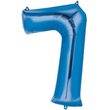 Blue Number 7 Balloon Helium Filled - 34"