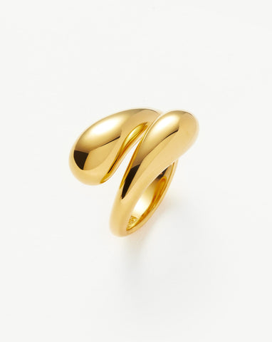 Missoma Articulated Beaded Open Ring | 18ct Gold Plated Vermeil