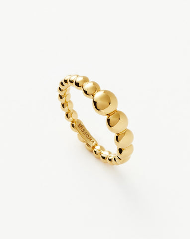 Missoma Squiggle Curve Two Tone Enamel Stacking Ring | 18ct Gold Plated Vermeil/Hot Pink Gold/Pink