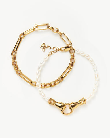 Bestie by Oomiay Assorted Gold Charms Chain Bracelet