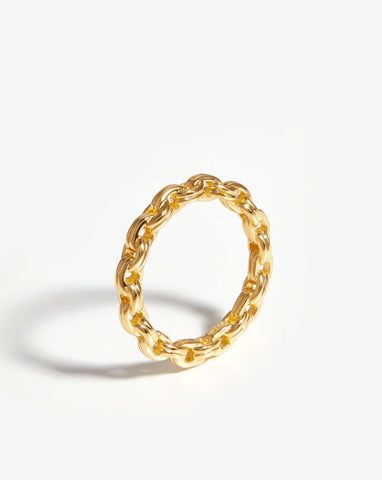 Molten Double Stacking Ring Set, 18ct Gold Plated