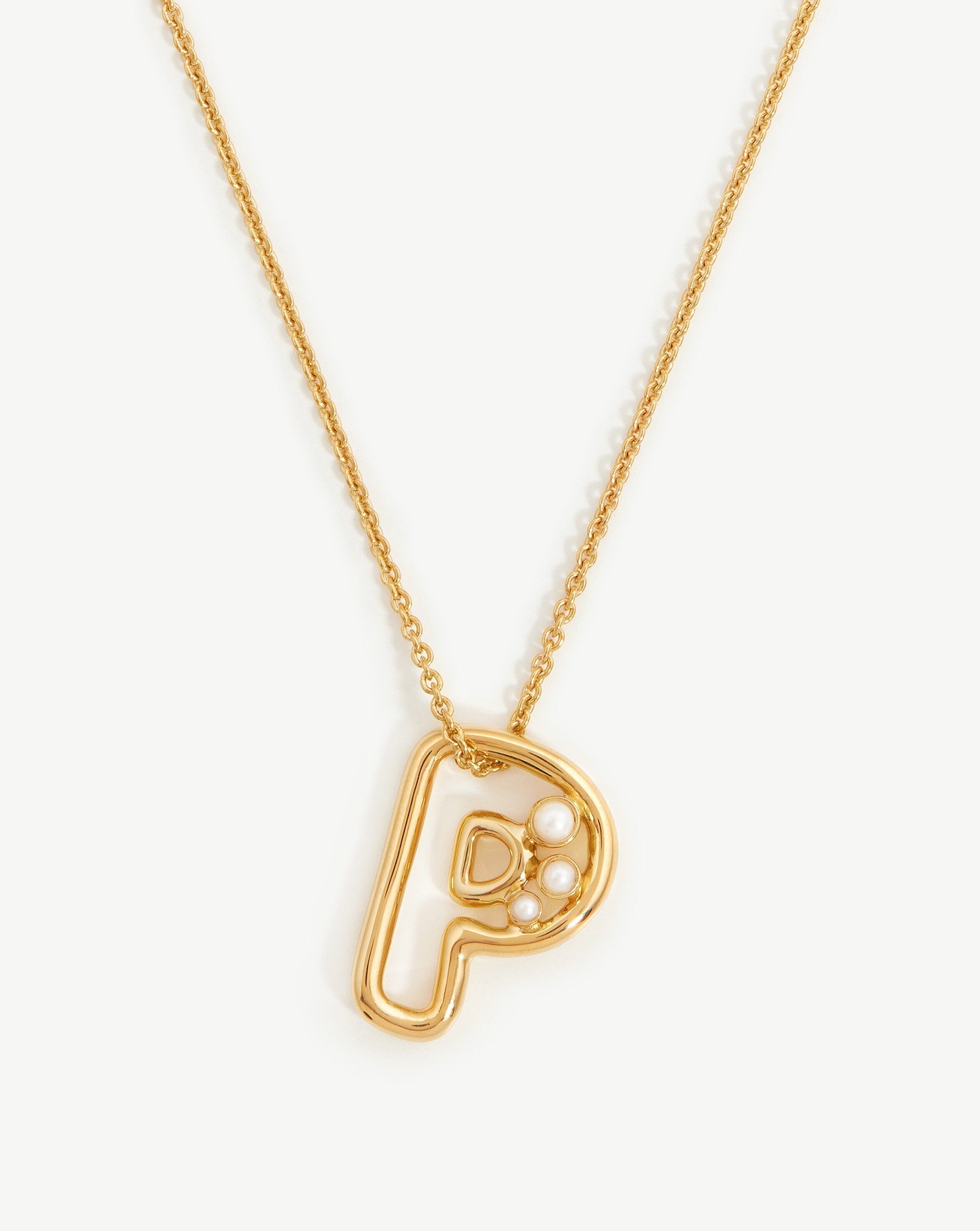 Gold Lock & Key Initial Pendant Necklace - J