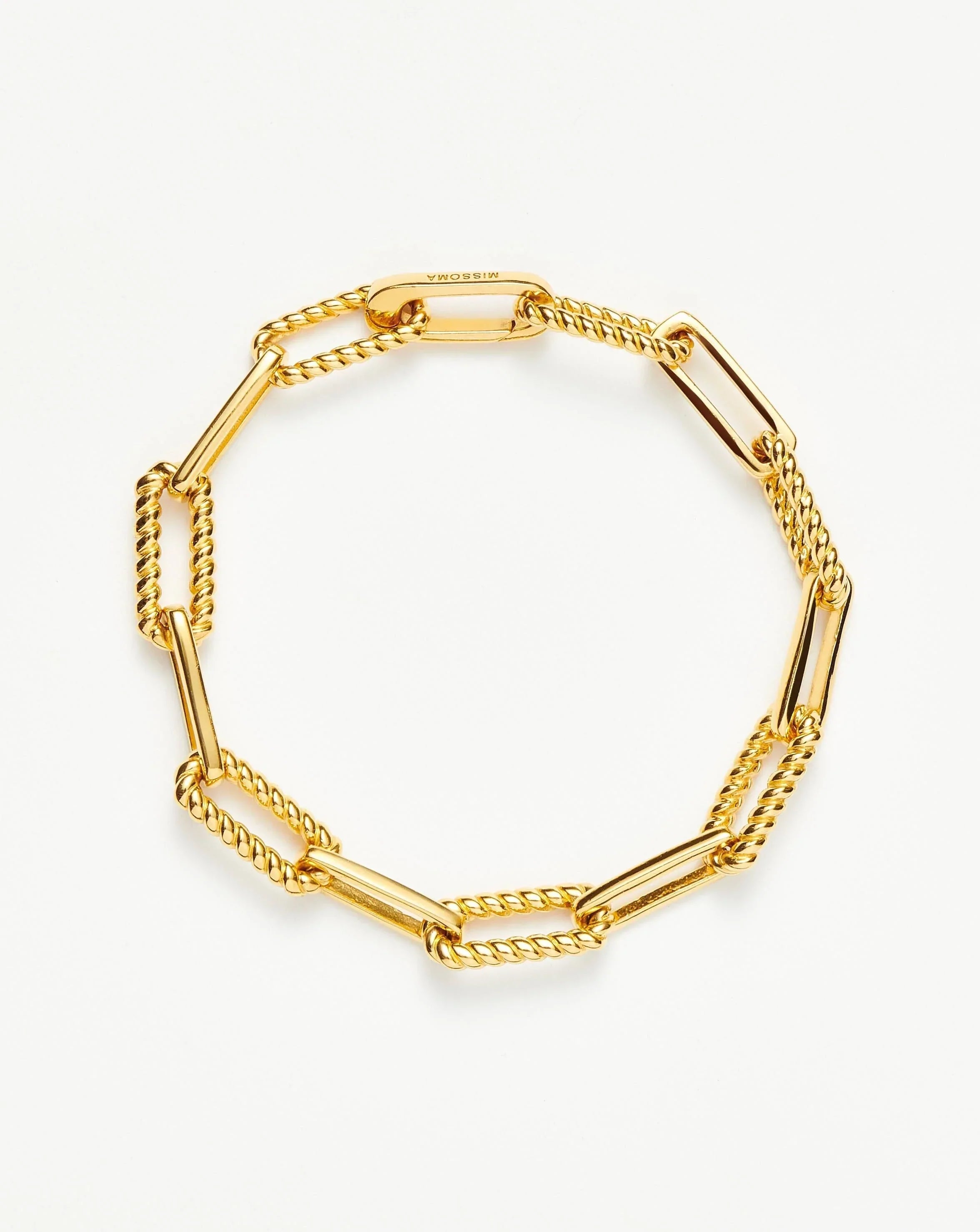 Missoma Fine Moon Beaded Chain Bracelet 14ct Solid Gold