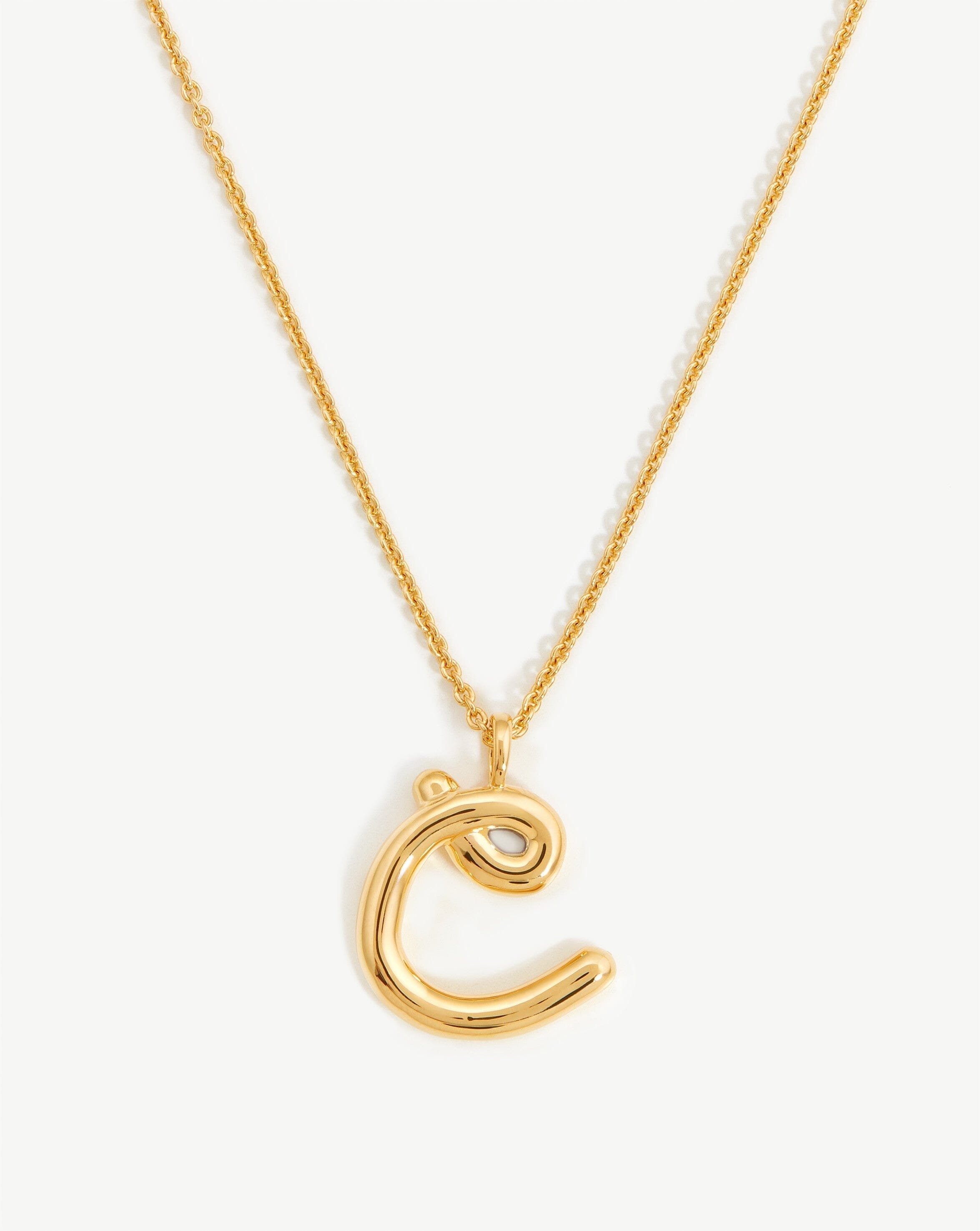 Missoma Chubby Pearl Initial Pendant Necklace