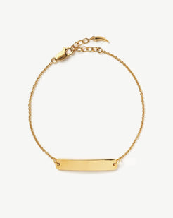 Engraved Bar Milanese Chain Bracelet - Personalized Gold Vermeil Bracelet