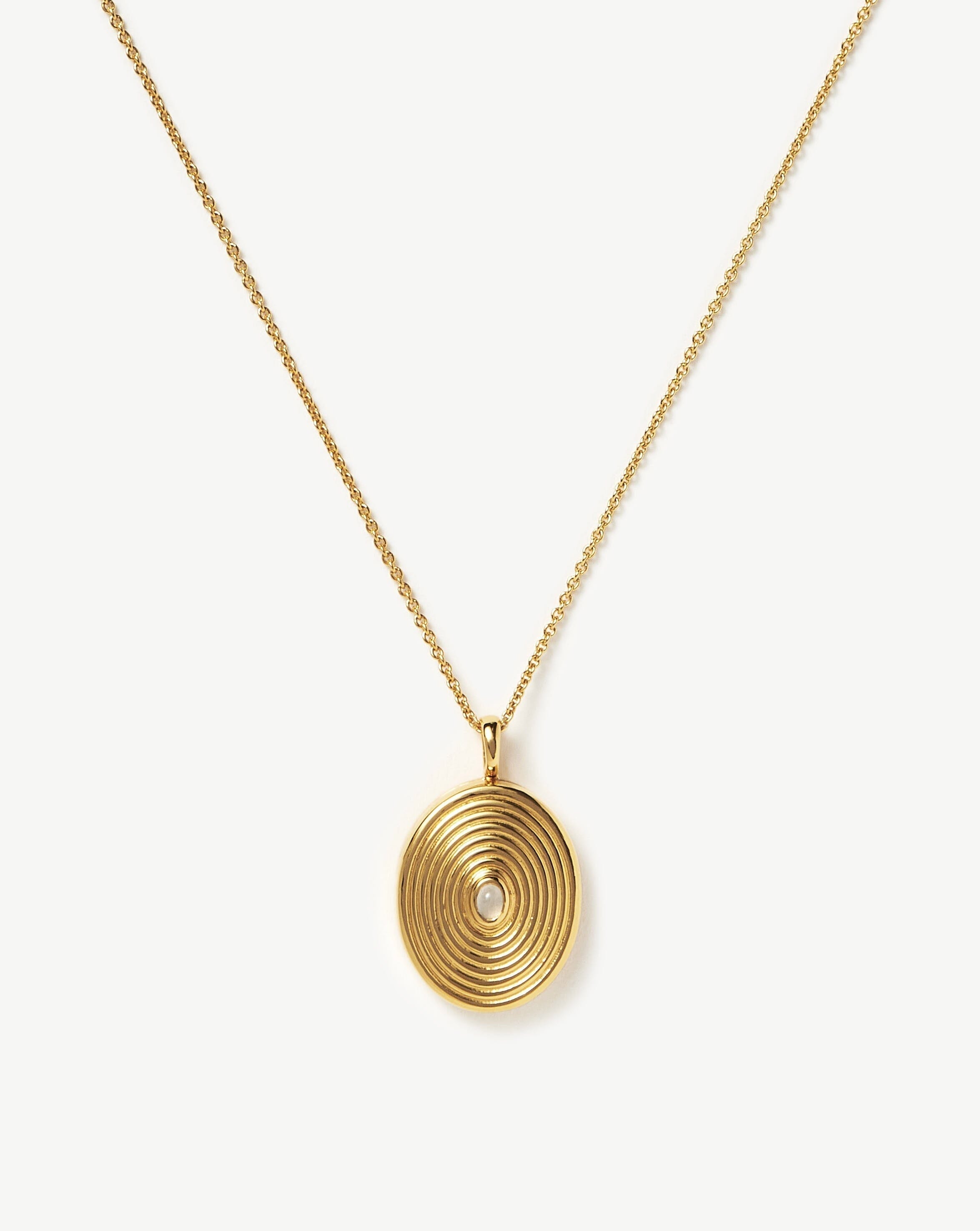 Linjer Locket Necklace - Marte, Gold Vermeil