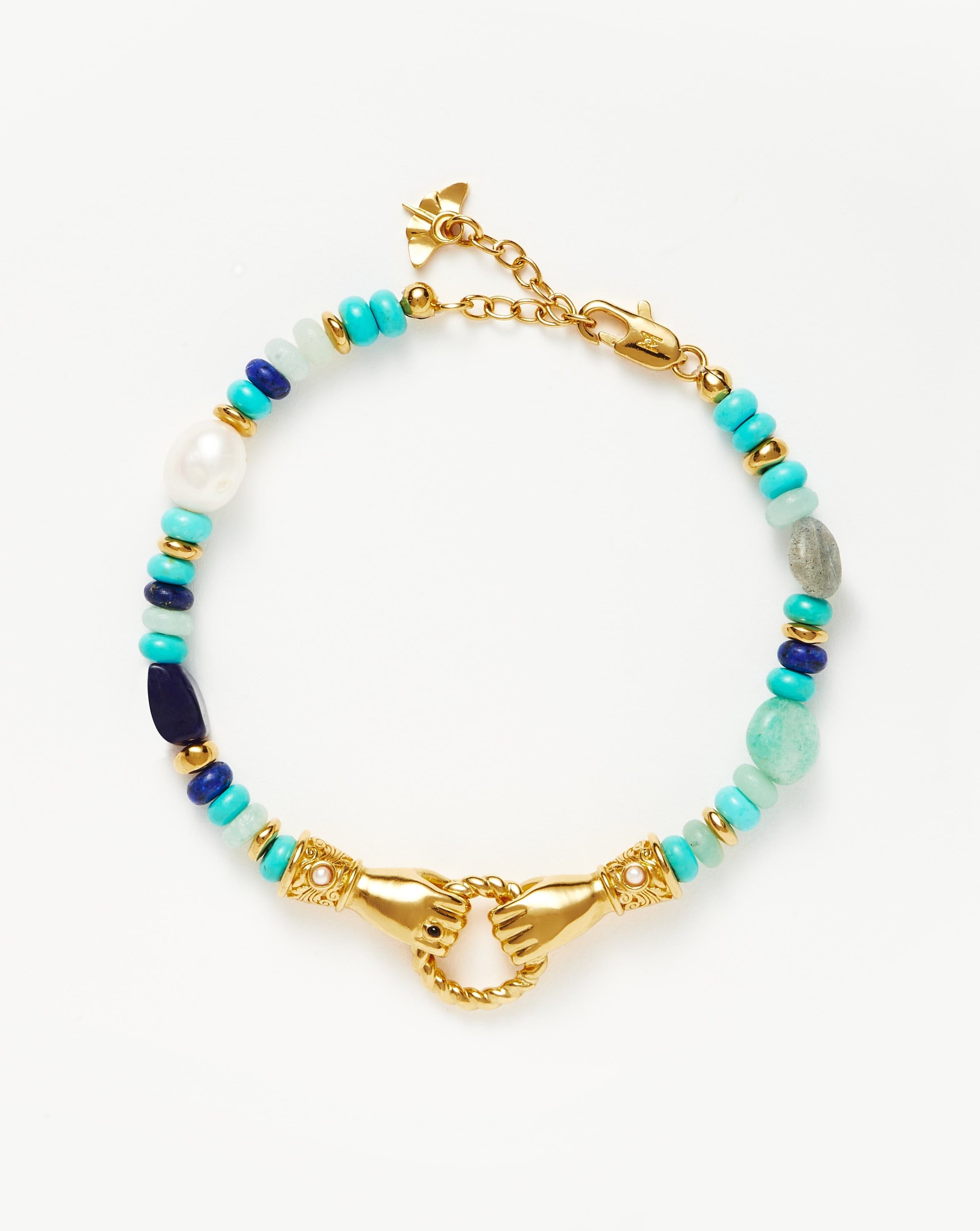 MINI BEADS BRACELET - TURQUOISE (GOLD PLATED)