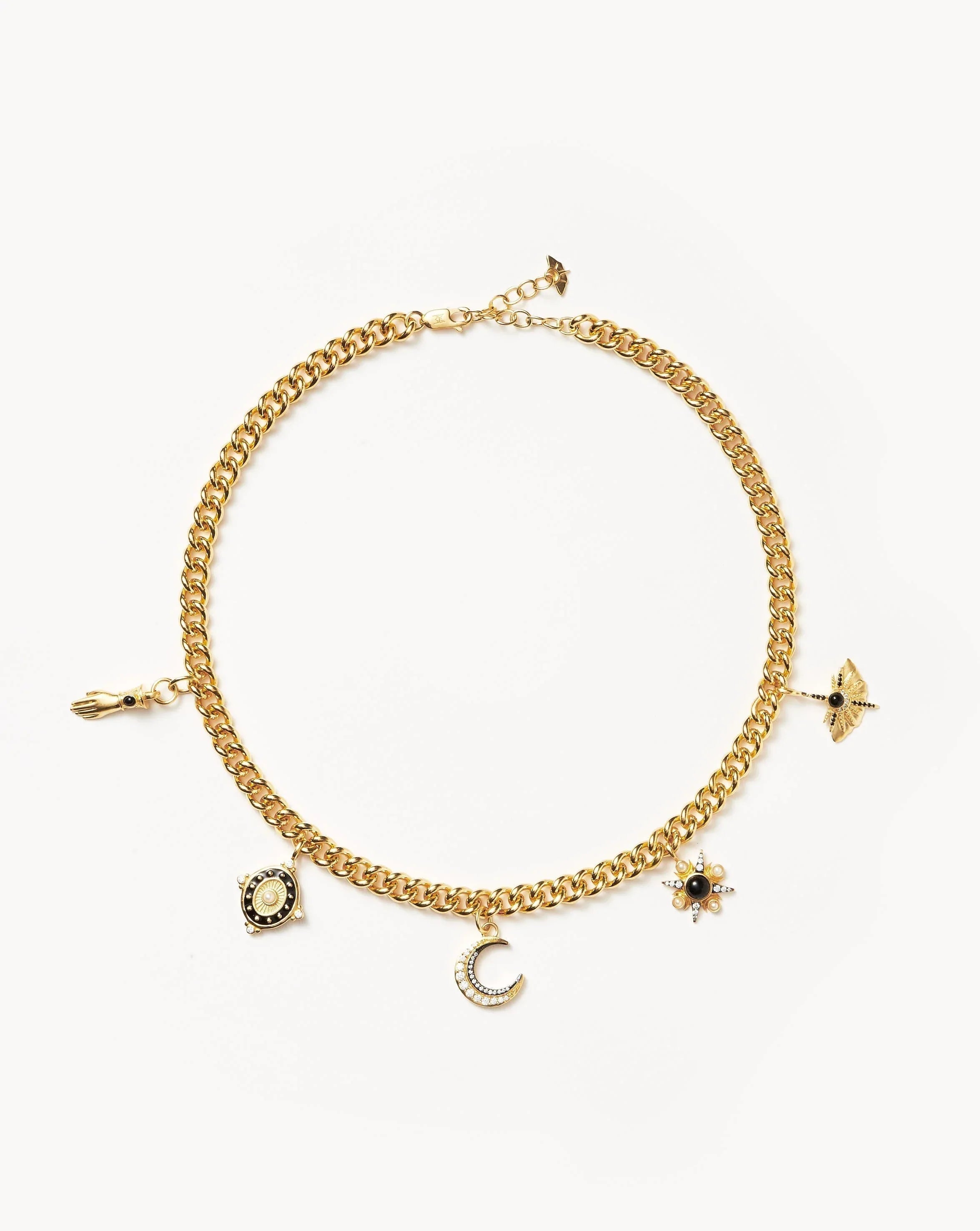 Lena Charm Bracelet, 18ct Gold Plated Vermeil/Rainbow Moonstone