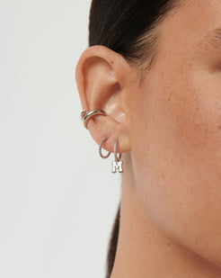 Missoma crystal-embellished initial-charm Hoop Earring - Farfetch