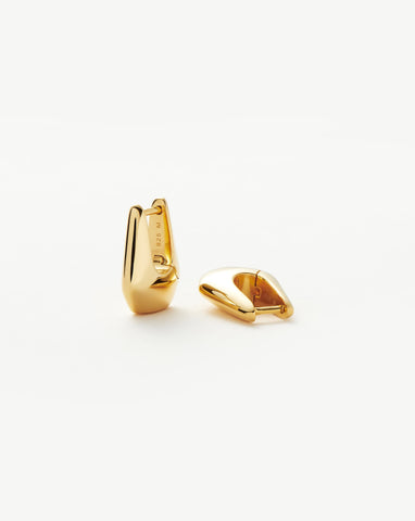 Missoma Classic Flat Small Hoop Earrings | 18ct Gold Plated Vermeil