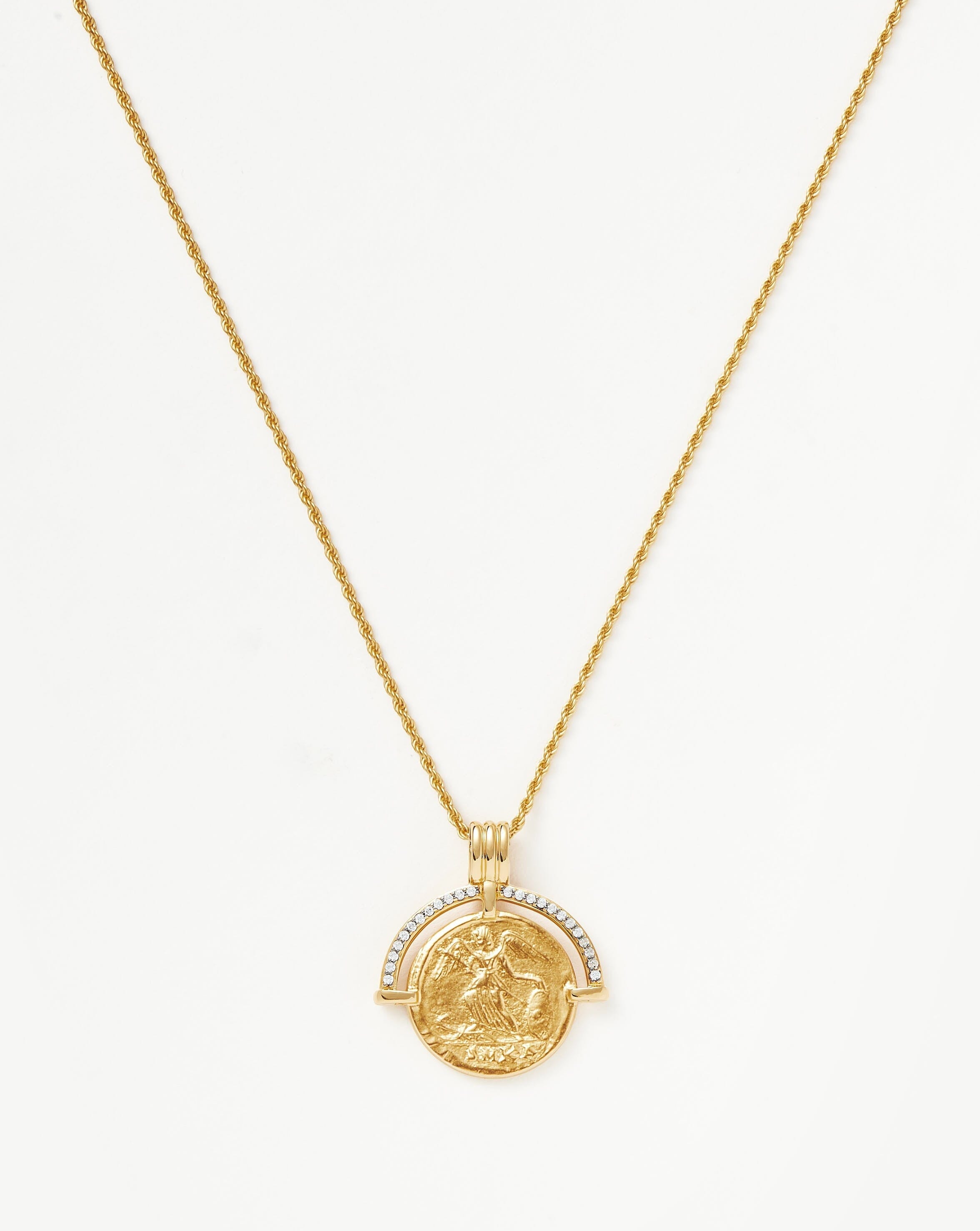 Gold Coin Fancy Link Necklace For Sale at 1stDibs