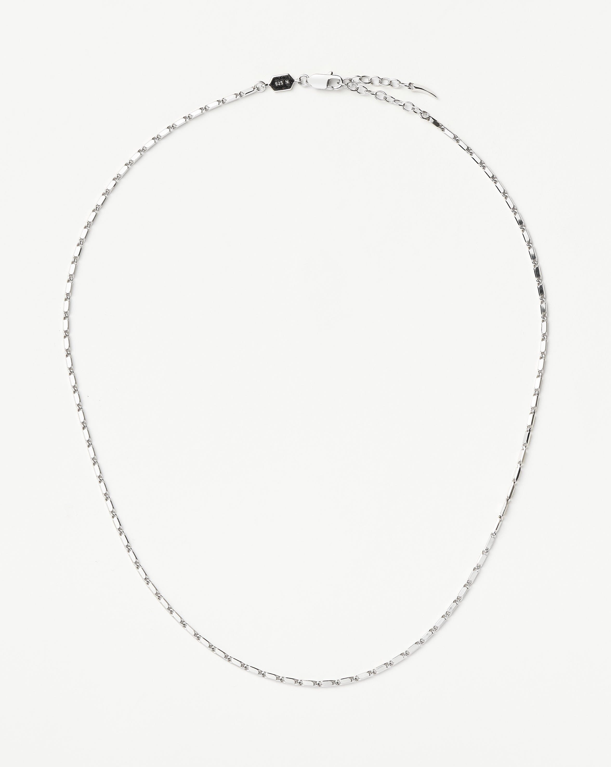 Missoma Mens Flat Curb Chain Necklace | Silver Plated