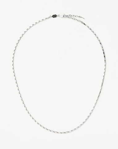 Missoma Hex Padlock Chain Necklace Silver Plated/Black Onyx