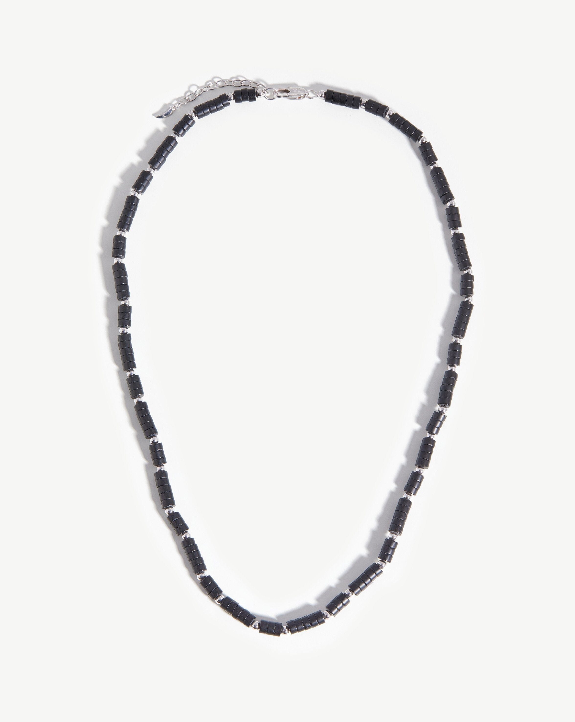 Black Onyx Amulet Pendant Necklace, Sterling Silver/Black Onyx